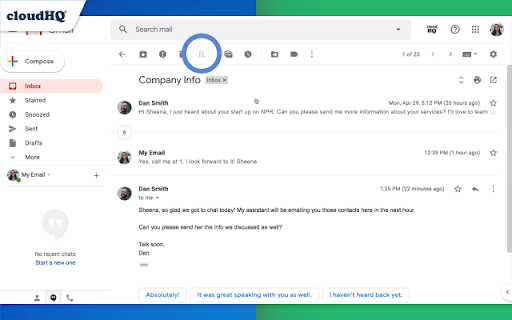 Conversation Thread Reversal for Gmail™ by cloudHQ screenshot