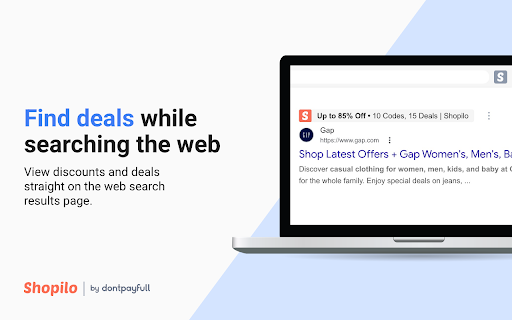 Shopilo: Automatic Coupon Finder by DontPayFull screenshot