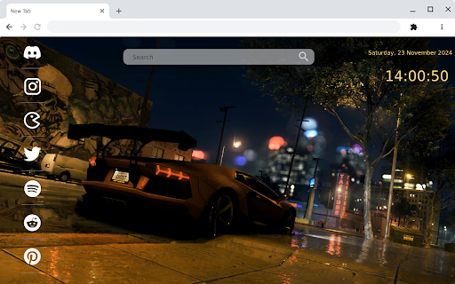 Lamborghini Aventador on Rainy Street at Night Live Wallpaper screenshot