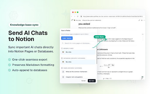 AI Exporter: Save ChatGPT, Gemini to PDF, Word, Markdown and Notion screenshot