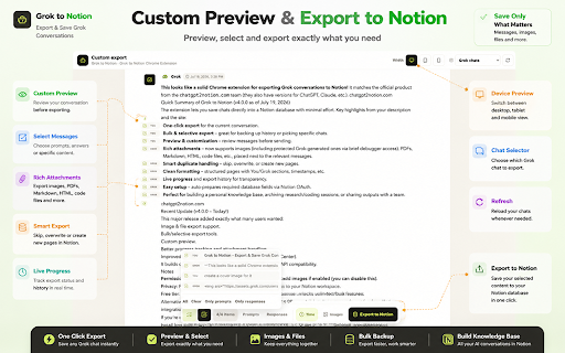 Grok to Notion screenshot