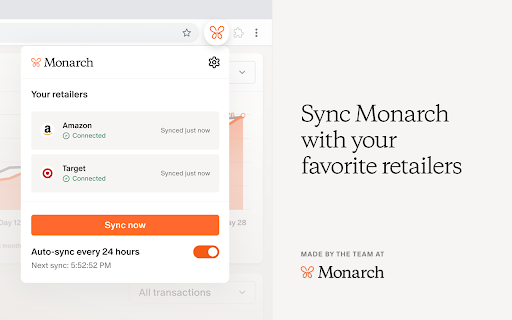Monarch Money | Retail purchase sync screenshot