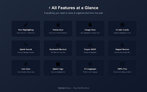 Highlight & Sync — Free, Fast Text Saver screenshot