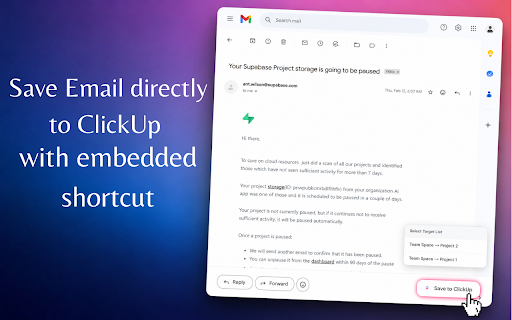 Save in ClickUp-Email,Screenshot,Task,Time,Schedule,Tags,Assignee,Capacity screenshot