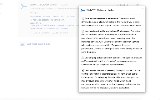 WebRTC Network Limiter screenshot