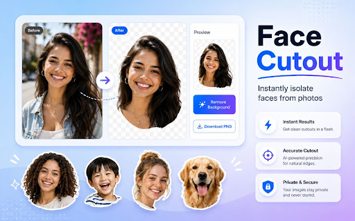 AI Face Cutout - Free Online Tool screenshot