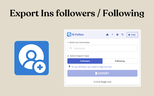Followers Exporter screenshot