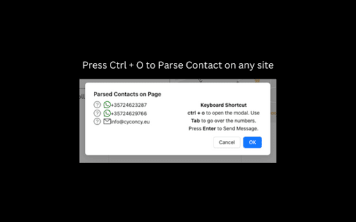 Orso Auto Parse Whatsapp Number on Google Map screenshot