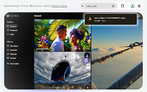 Sora Video Downloader - Save with One Click screenshot