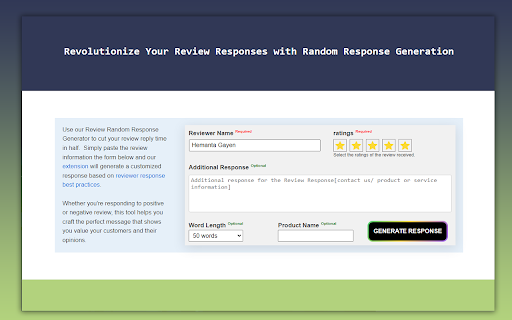 Review Random Response Generator screenshot
