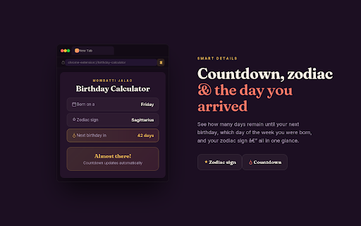 Birthday Calculator screenshot