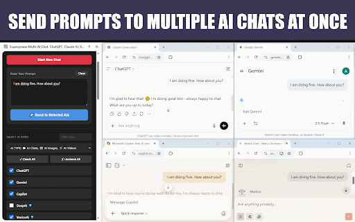 Superpower Multi-AI Chat: ChatGPT, Claude AI, Gemini, Grok, Deepseek... screenshot