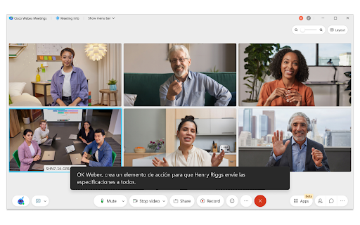 Cisco Webex Extension screenshot