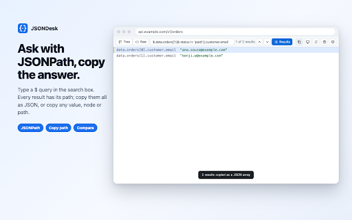 JSON Viewer & Formatter — Pretty Print, Tree, Search screenshot
