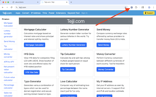 Bookmarks Button screenshot