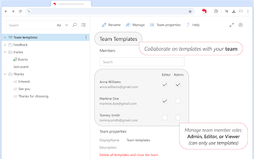 Shared Email Templates & Signatures for Gmail screenshot