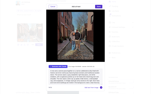 AI Alt Text for the Fediverse screenshot