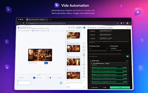 Vids Automation - Auto VEO & Voice on Google Docs screenshot