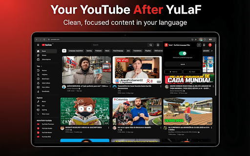 YuLaF – YouTube Language Filter. Language Immersion & Focus screenshot