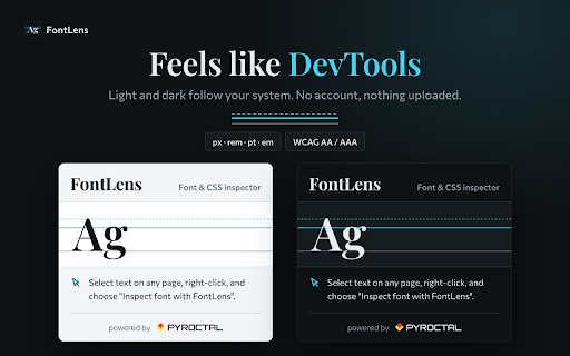 FontLens — Font Inspector to Copy Website CSS screenshot