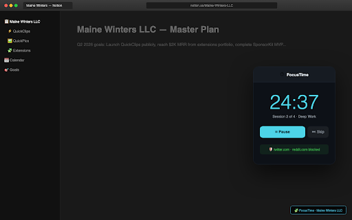 FocusTime - Pomodoro & Site Blocker screenshot