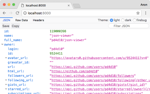JSON Viewer screenshot