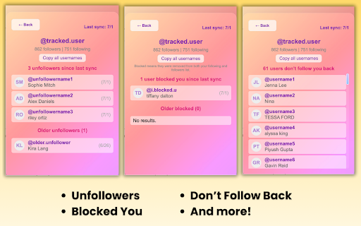 Instagram Unfollowers Tracker screenshot