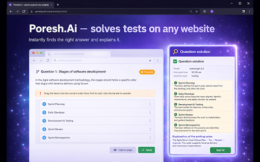 Poresh.Ai - Test Solver screenshot