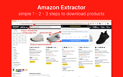 Amazon Extractor - Export search results & product listings screenshot