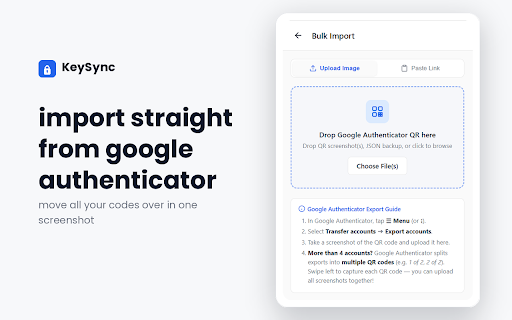 KeySync - 2FA Authenticator screenshot