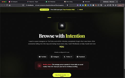 Mindlessly: Focus Timer & Mindful Browsing screenshot