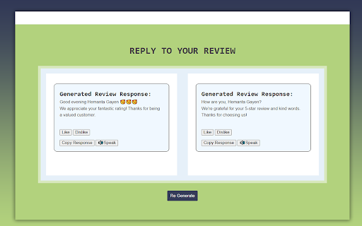 Review Random Response Generator screenshot