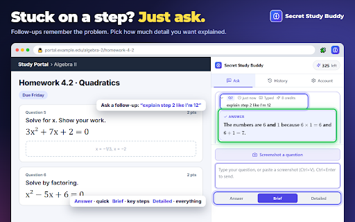 Secret Study Buddy — AI Study Assistant screenshot