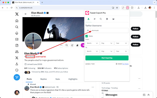 Export Tweets from User, Hashtag, and Search Term screenshot