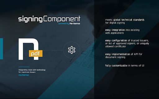 Nextsense PDF Signing Component screenshot