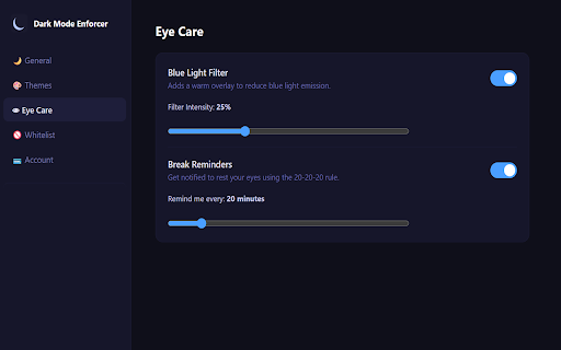 Dark Mode Enforcer + Eye Care screenshot