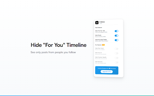 X/Twitter Feed Cleaner - XDetox screenshot