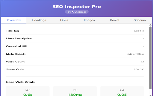 SEO Inspector Pro by AIO.com.ai screenshot