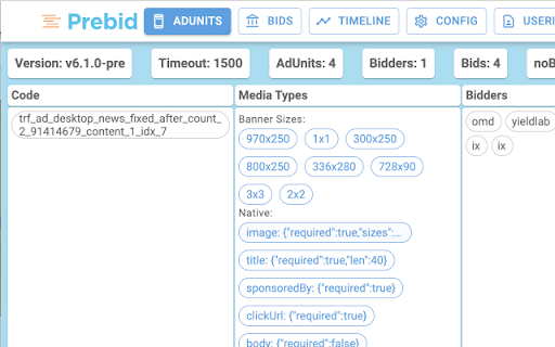 Professor Prebid screenshot