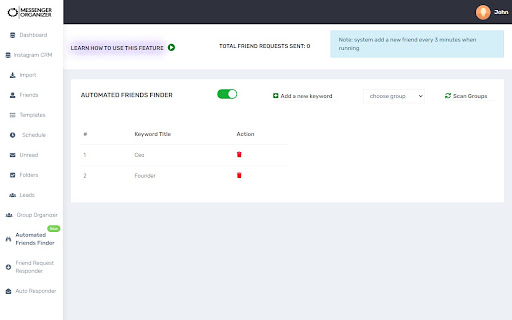 Messenger Organizer screenshot