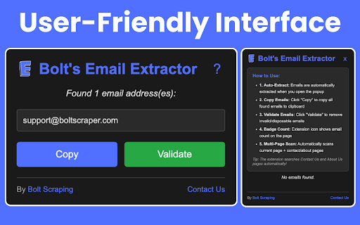 Bolt's Email Extractor: Extract & Validate Emails From Websites screenshot