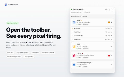 All Pixel Helper & Tag Debugger screenshot