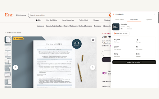 RankKW – Etsy SEO, Keyword & Product Research screenshot