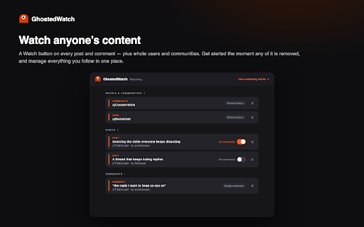 GhostedWatch screenshot