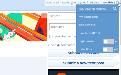 Reddit Enhancement Suite screenshot
