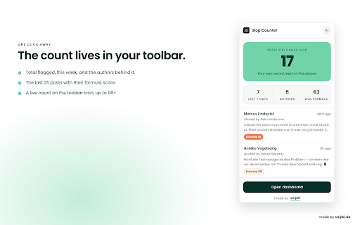 Slop Counter — AI Slop Report Log screenshot