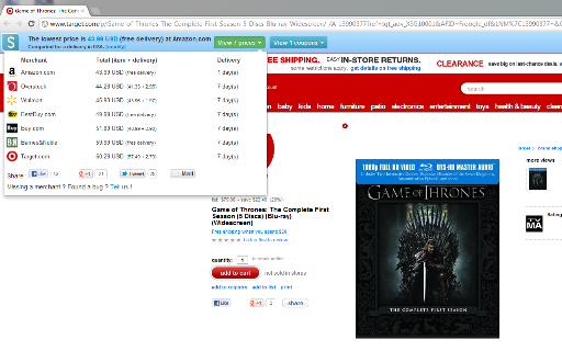 Shoptimate : automatic price comparison screenshot