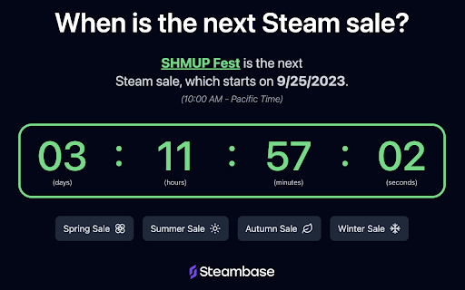 Next Steam Sale Tracker screenshot