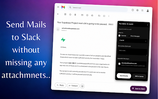 Gmail to Slack - Webclipper, Screenshot screenshot