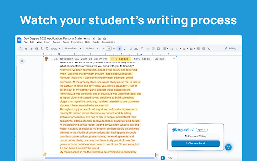 VibeGrade: AI Teaching, Grading Assistant in Google Docs, Canvas, and more screenshot